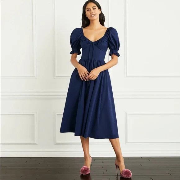 ワンピース house on the hill Dress navy 80 HHH2043_TheDaphneDress_NavyCot